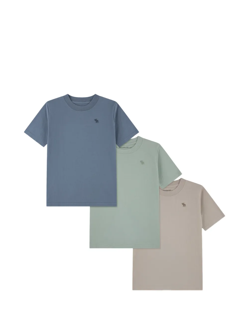 ABERCROMBIE FITCH KIDS embroidered-logo T-shirts (set of three) - Toni neutri