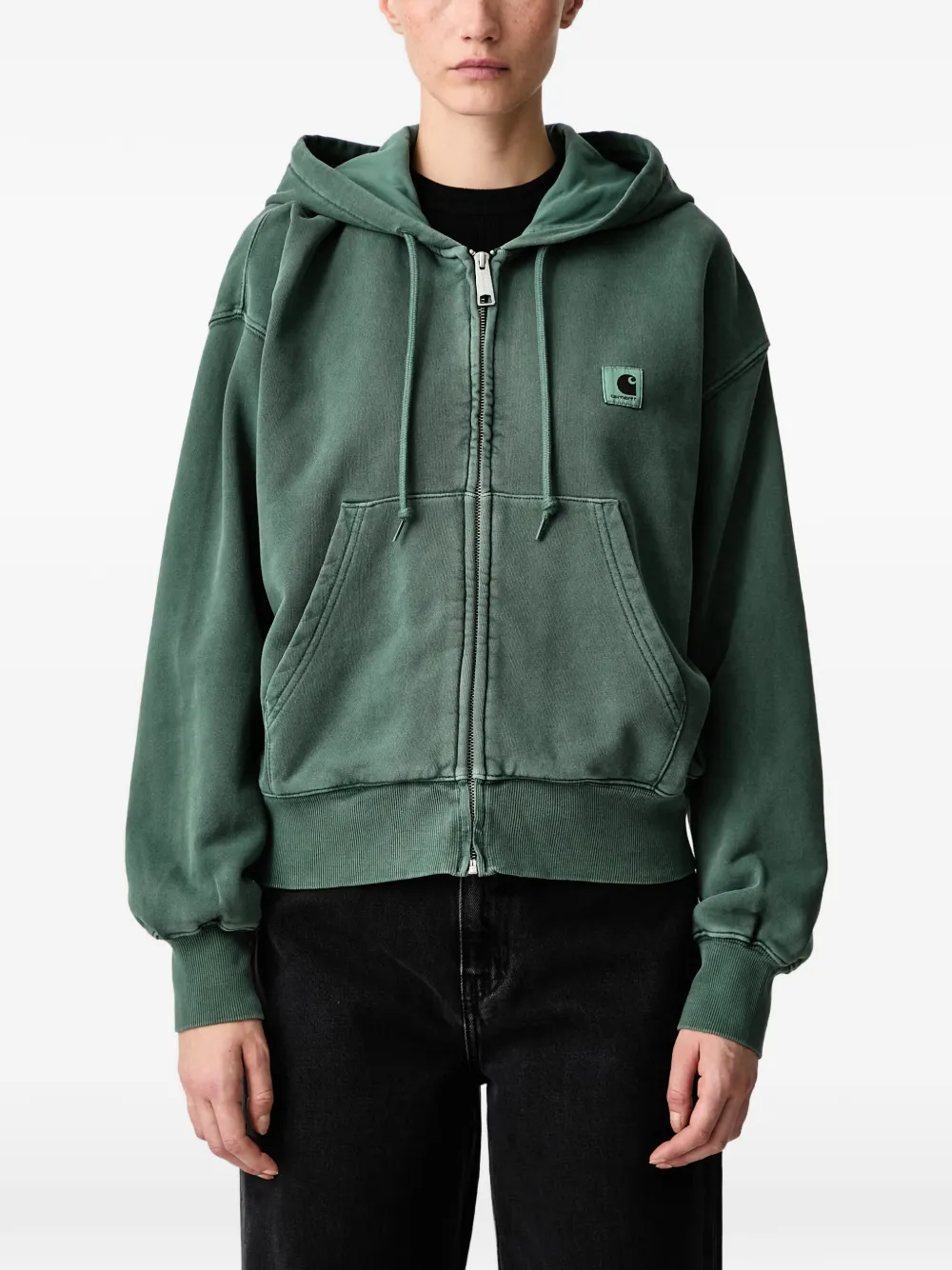 Carhartt WIP Nelson hoodie met logopatch en rits Groen