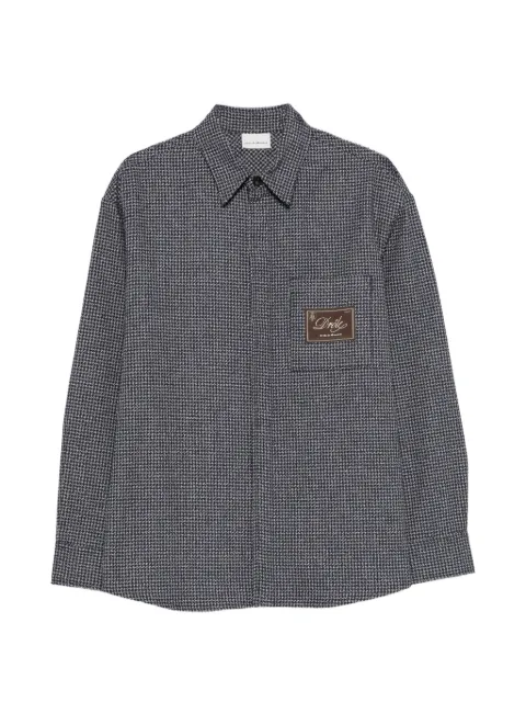 Drôle De Monsieur houndstooth-pattern zip-up shirt