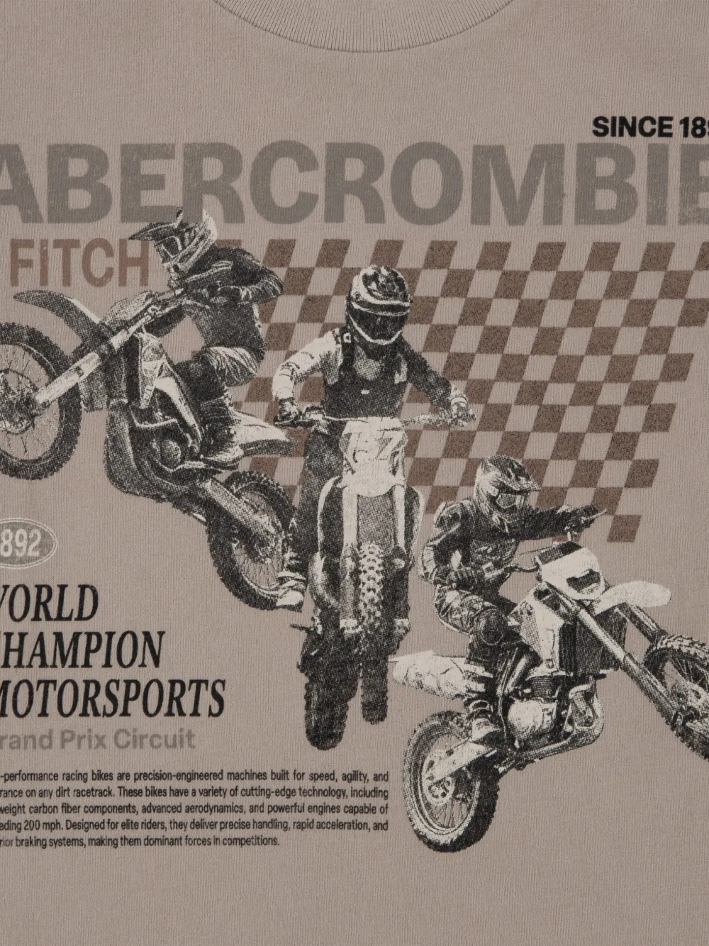 ABERCROMBIE FITCH KIDS World Champion Bike T-shirt met grafische print Beige