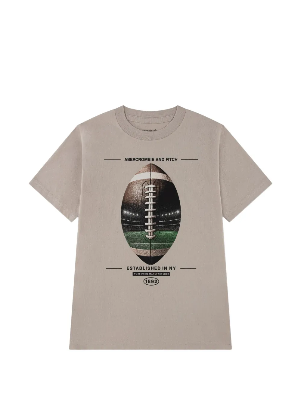 ABERCROMBIE FITCH KIDS Football Fill graphic-print T-shirt - Toni neutri