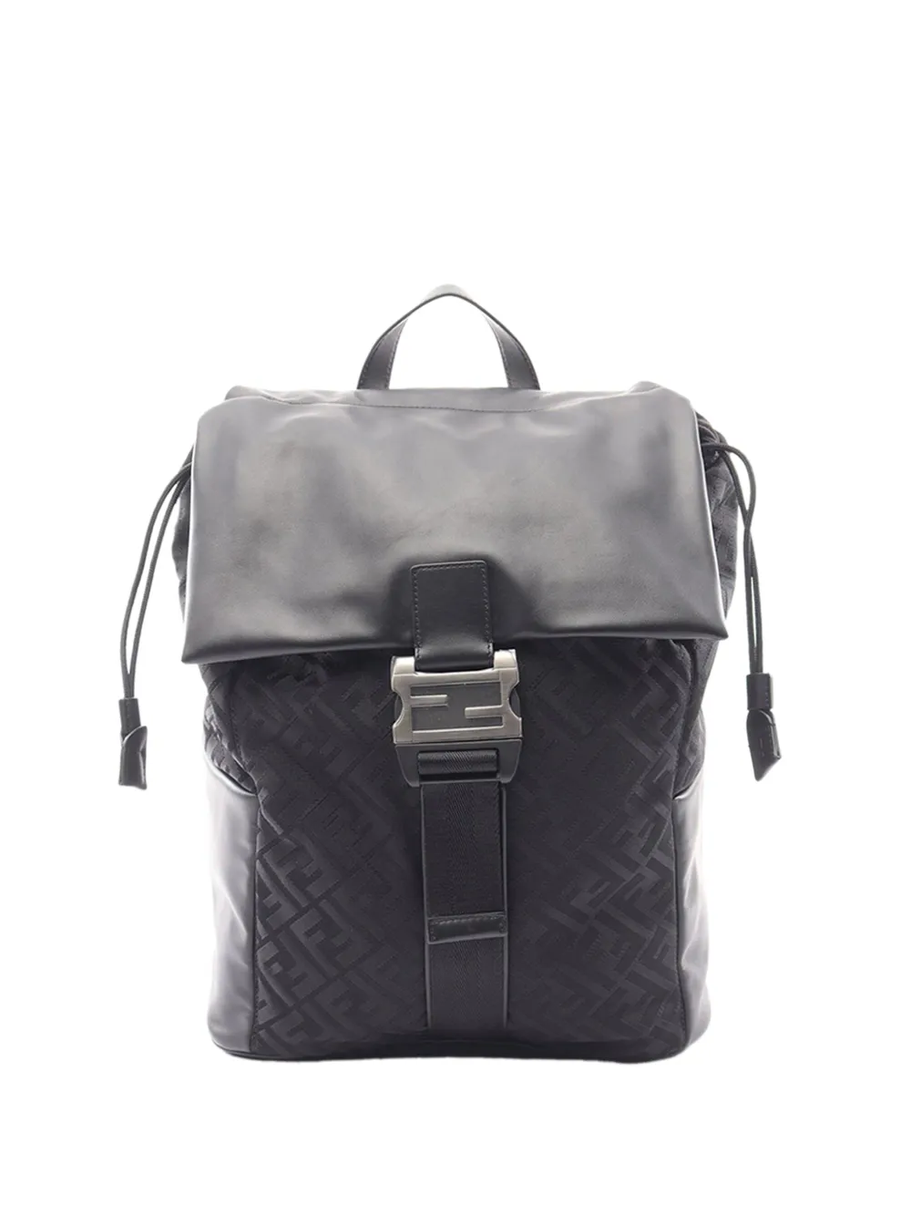 Fendi Pre-Owned 2010-2026 FF Rucksack aus Nylon und Leder - Schwarz