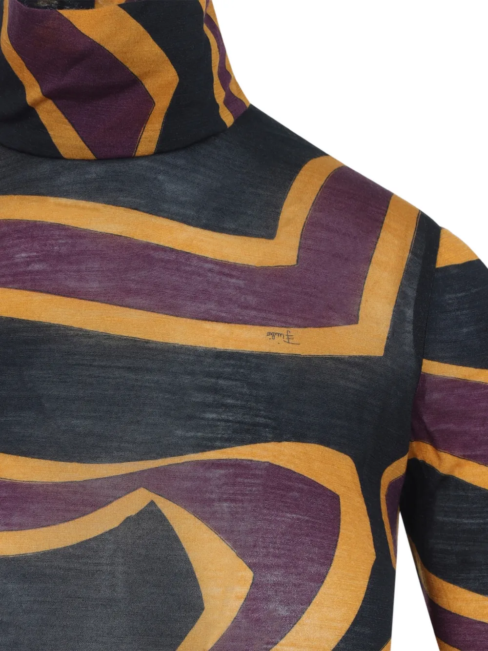 PUCCI Top met col en Iride-print Zwart