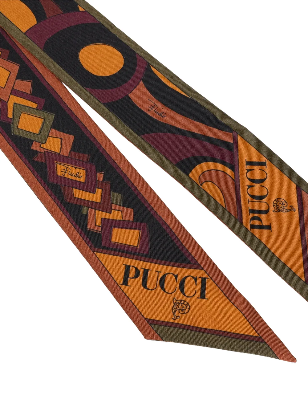 PUCCI Mixed-print Silk Bandeau in Black, view 2