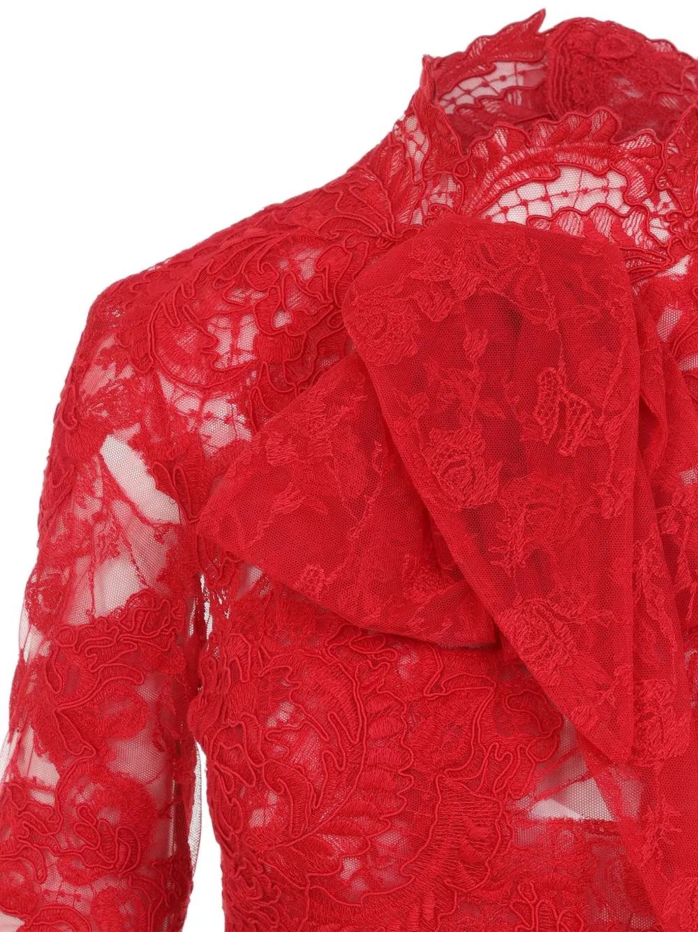 Ermanno Scervino Mini-jurk met kanten strikdetail Rood