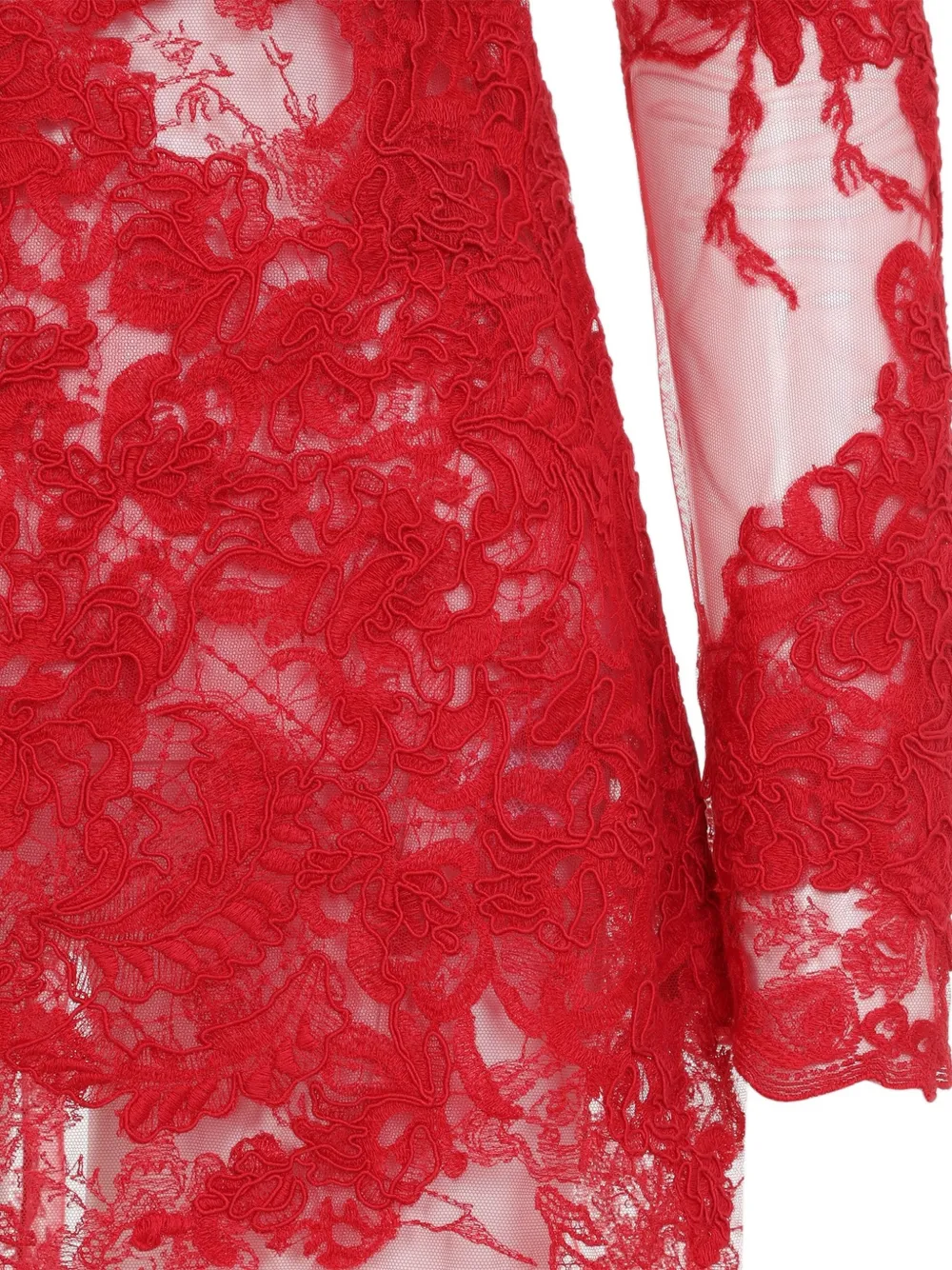 Ermanno Scervino Mini-jurk met kanten strikdetail Rood
