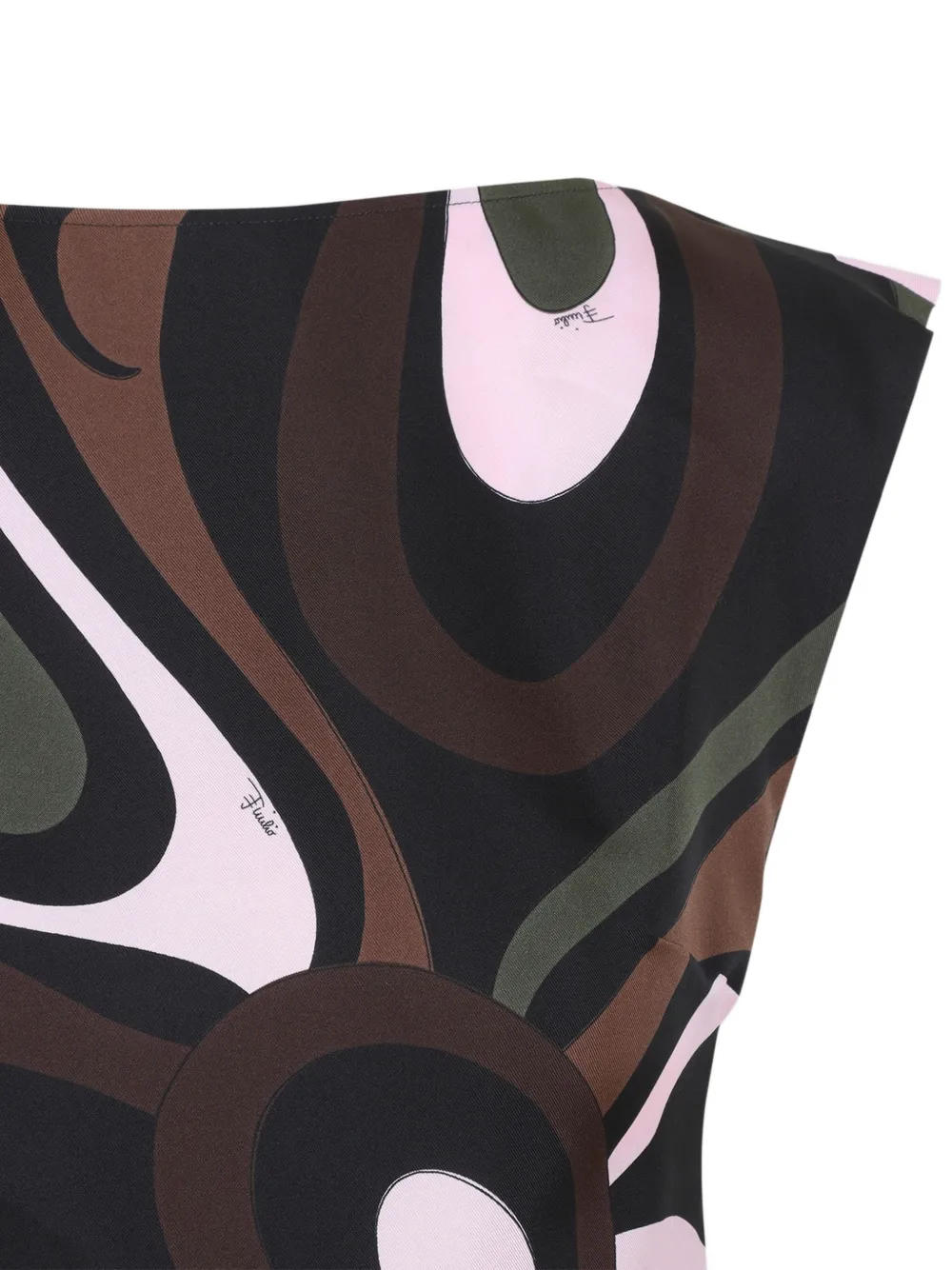 PUCCI Zijden top met print Bruin