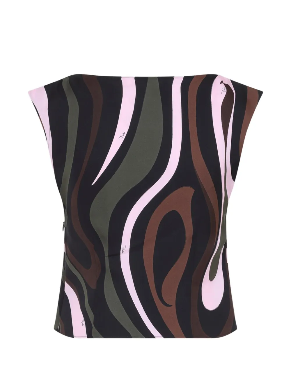 PUCCI Zijden top met print Bruin