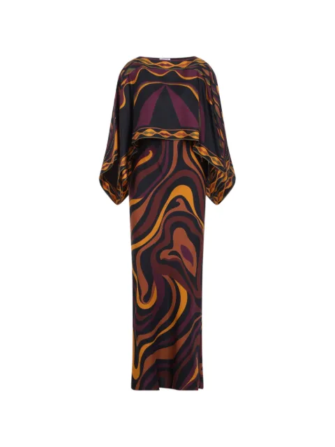 PUCCI Marmo print silk dress with cape