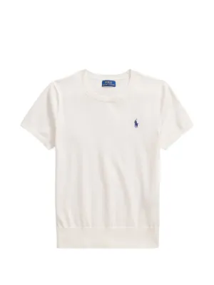 Polo Ralph Lauren クロップド ケーブルニットポロシャツ | ホワイト