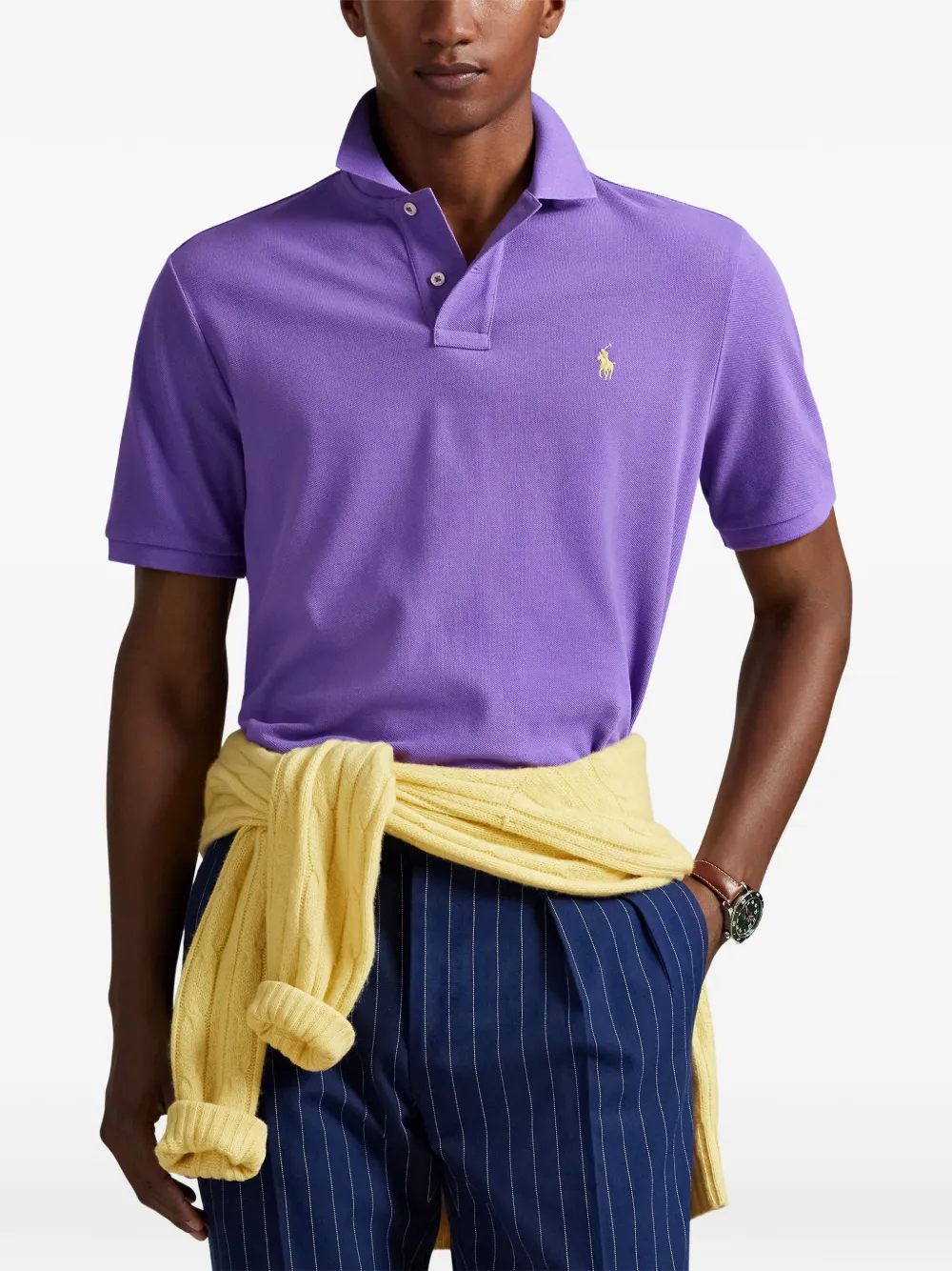 Polo Ralph Lauren Katoenen poloshirt met geborduurd logo Paars