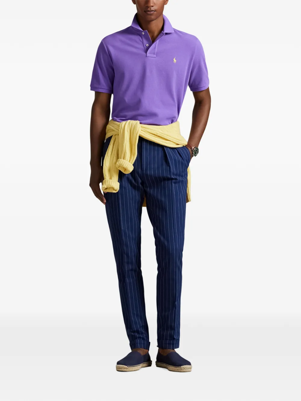 Polo Ralph Lauren Katoenen poloshirt met geborduurd logo Paars