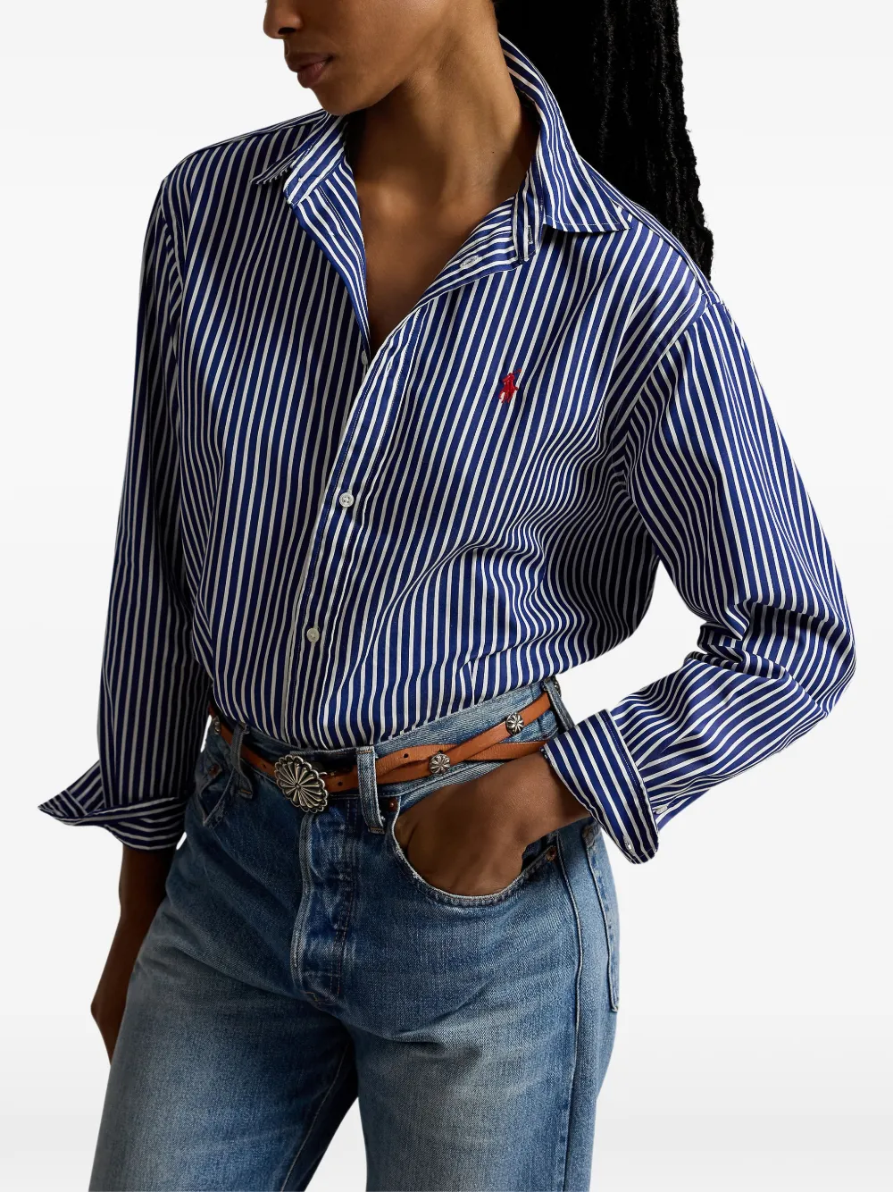 Polo Ralph Lauren Gestreept katoenen blouse Blauw