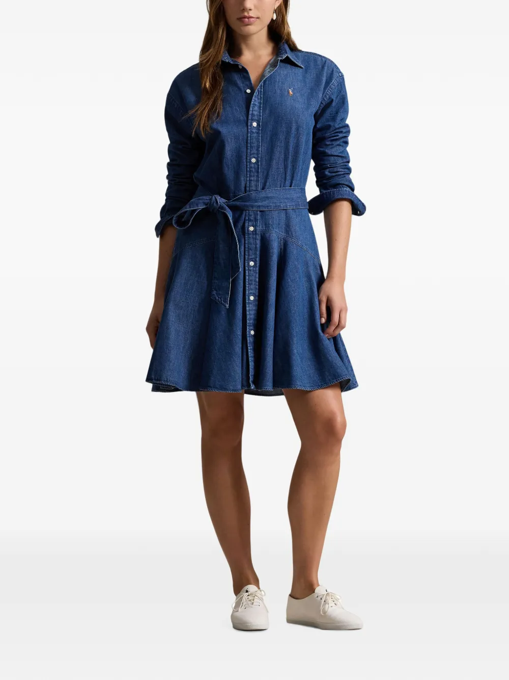 Polo Ralph Lauren Blousejurk met ceintuur Blauw