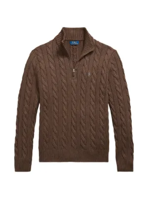 Polo Ralph Lauren ハーフジップ ニット ブラウン L Polo Ralph Lauren ケーブルニット ハーフジップセーター | ブラウン