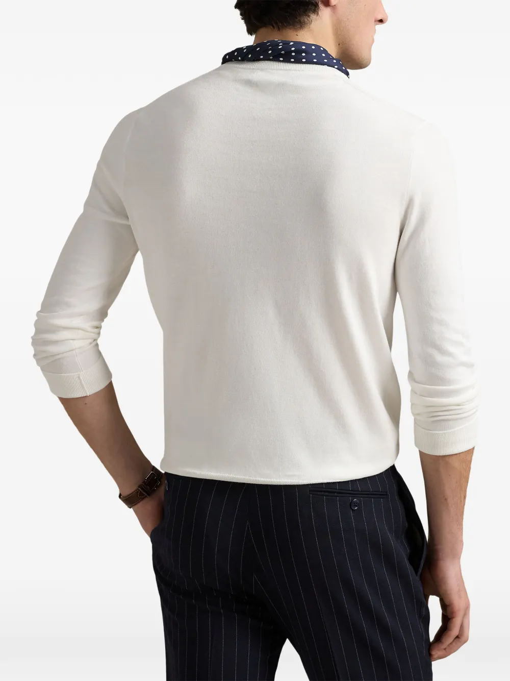 Polo Ralph Lauren Fijngebreid T-shirt met ronde hals en geborduurd logo Wit