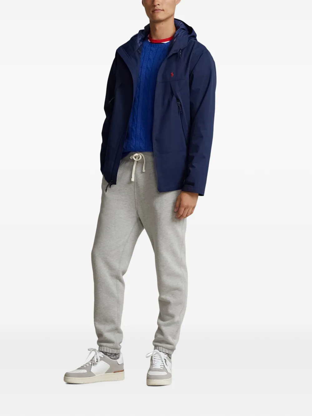 Polo Ralph Lauren hooded logo-embroidered jacket Blauw