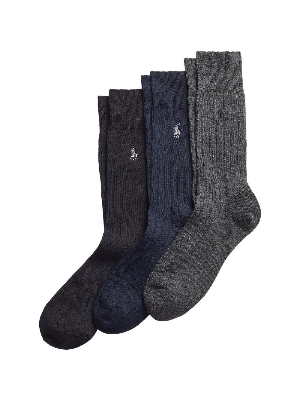 Polo Ralph Lauren logo-embroidered ribbed socks (set of three) · OS