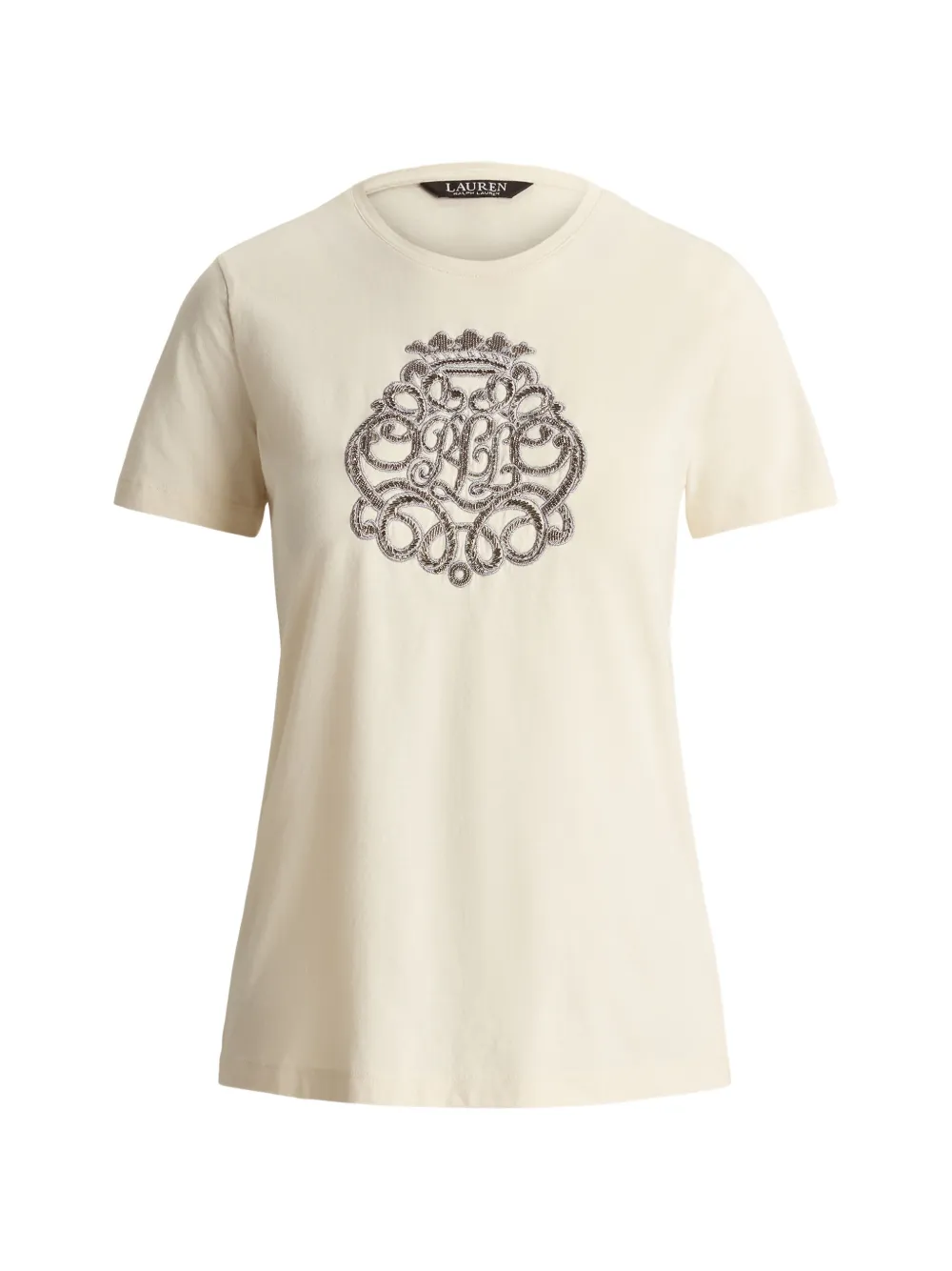 Lauren Ralph Lauren beaded crest-patch T-shirt