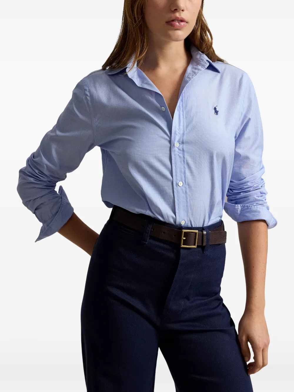 Polo Ralph Lauren Overhemd met geborduurd logo Blauw