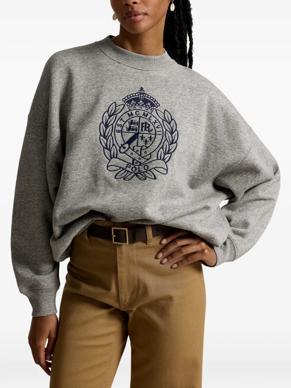 Polo Ralph Lauren Sweater met geborduurd logo Grijs