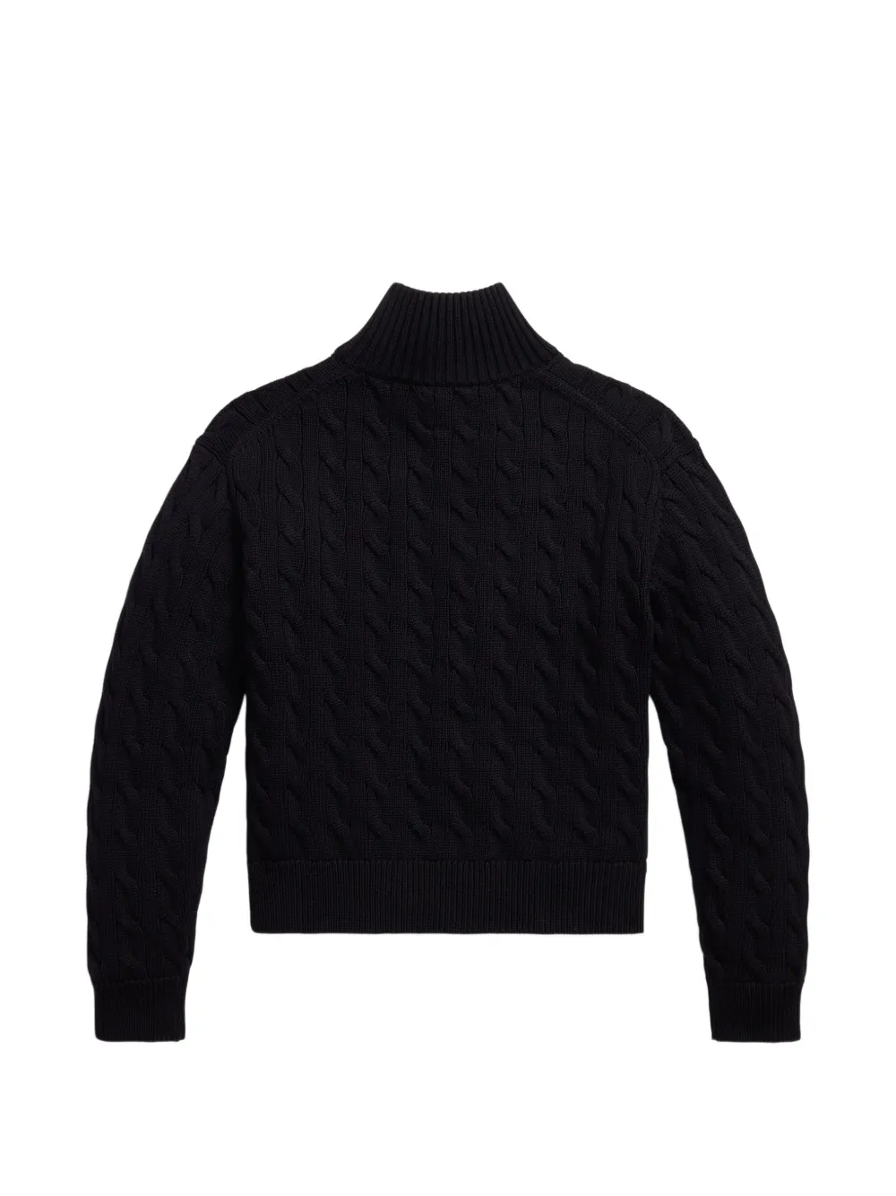 Polo Ralph Lauren Kabelgebreide trui met kwartrits Zwart