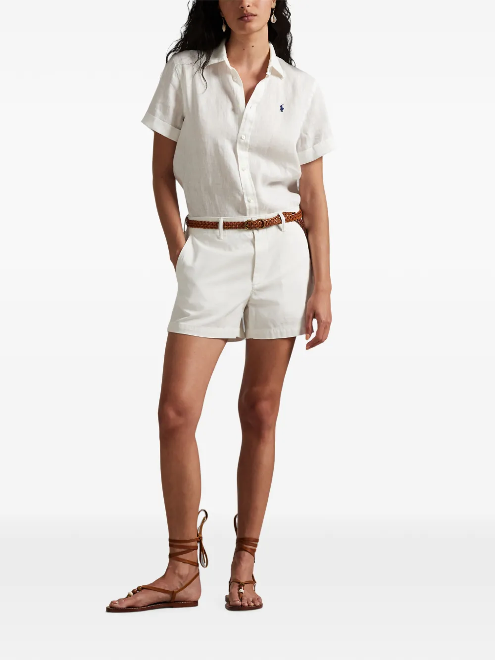 Polo Ralph Lauren Chino shorts met riemlussen Wit