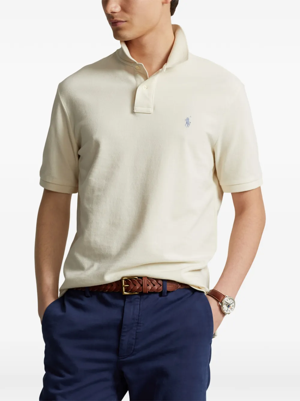 Polo Ralph Lauren Katoenen poloshirt met geborduurd logo Beige
