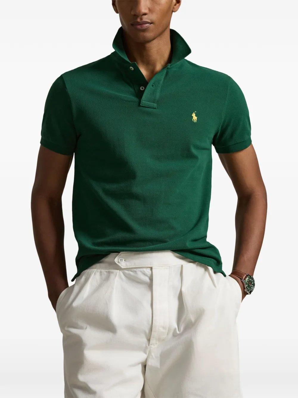 Polo Ralph Lauren Piqué poloshirt met geborduurd logo Groen