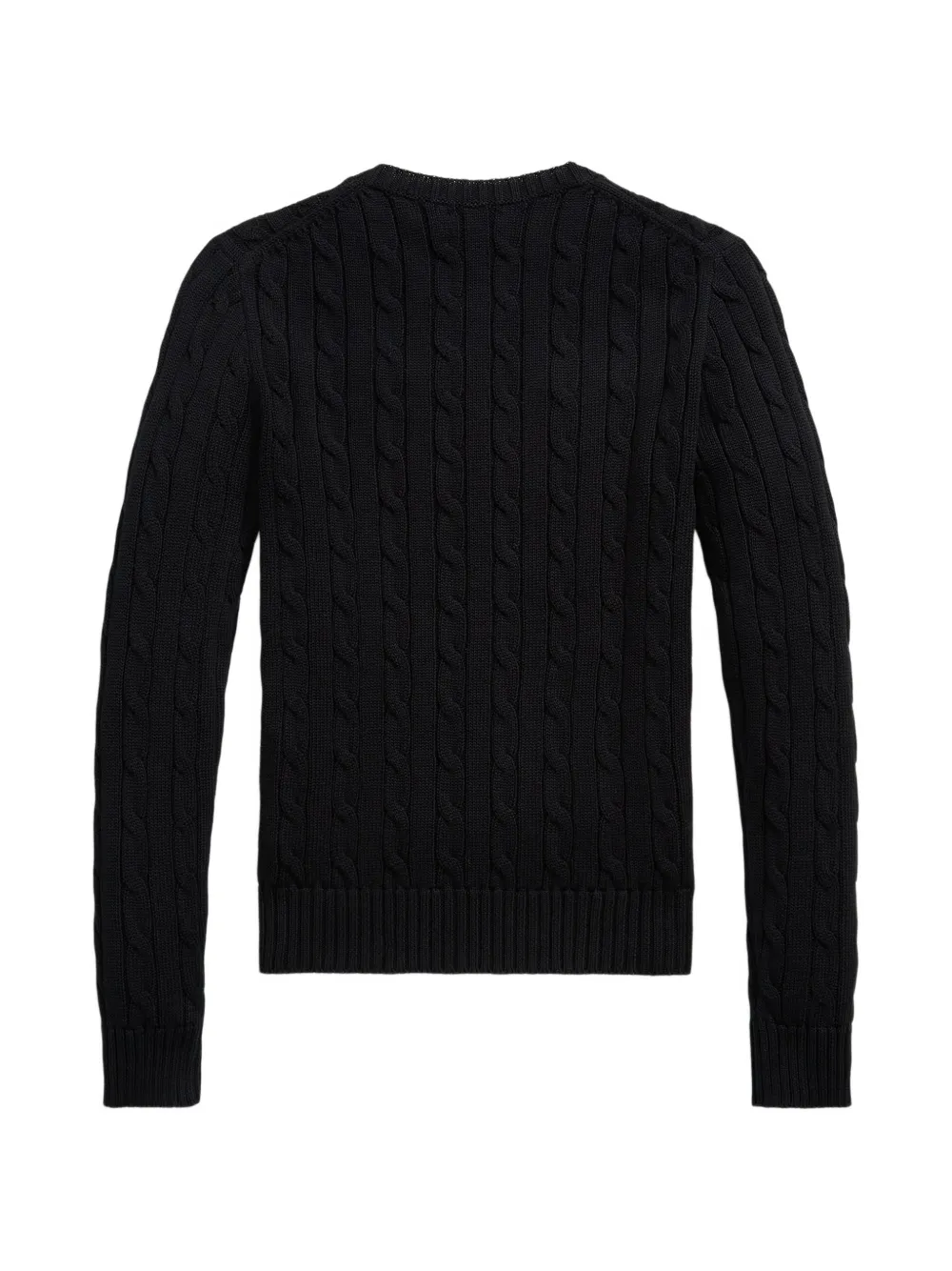 Polo Ralph Lauren cable-knit embroidered-logo sweater Zwart