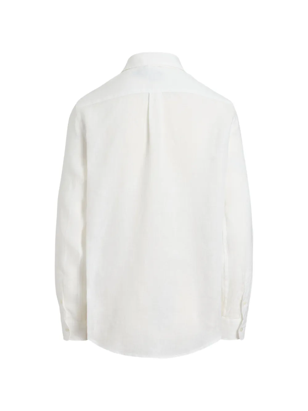 Polo Ralph Lauren Linnen overhemd met geborduurd logo Wit