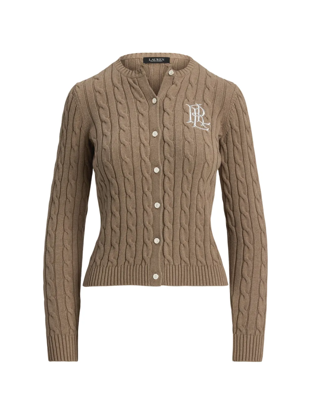 Lauren Ralph Lauren cable-knit embroidered cardigan