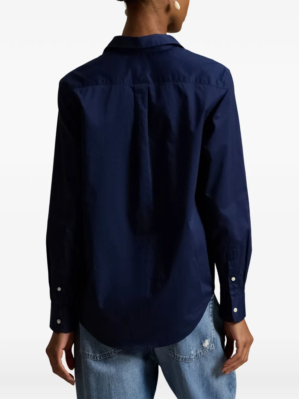 Polo Ralph Lauren logo-embroidered shirt Blauw