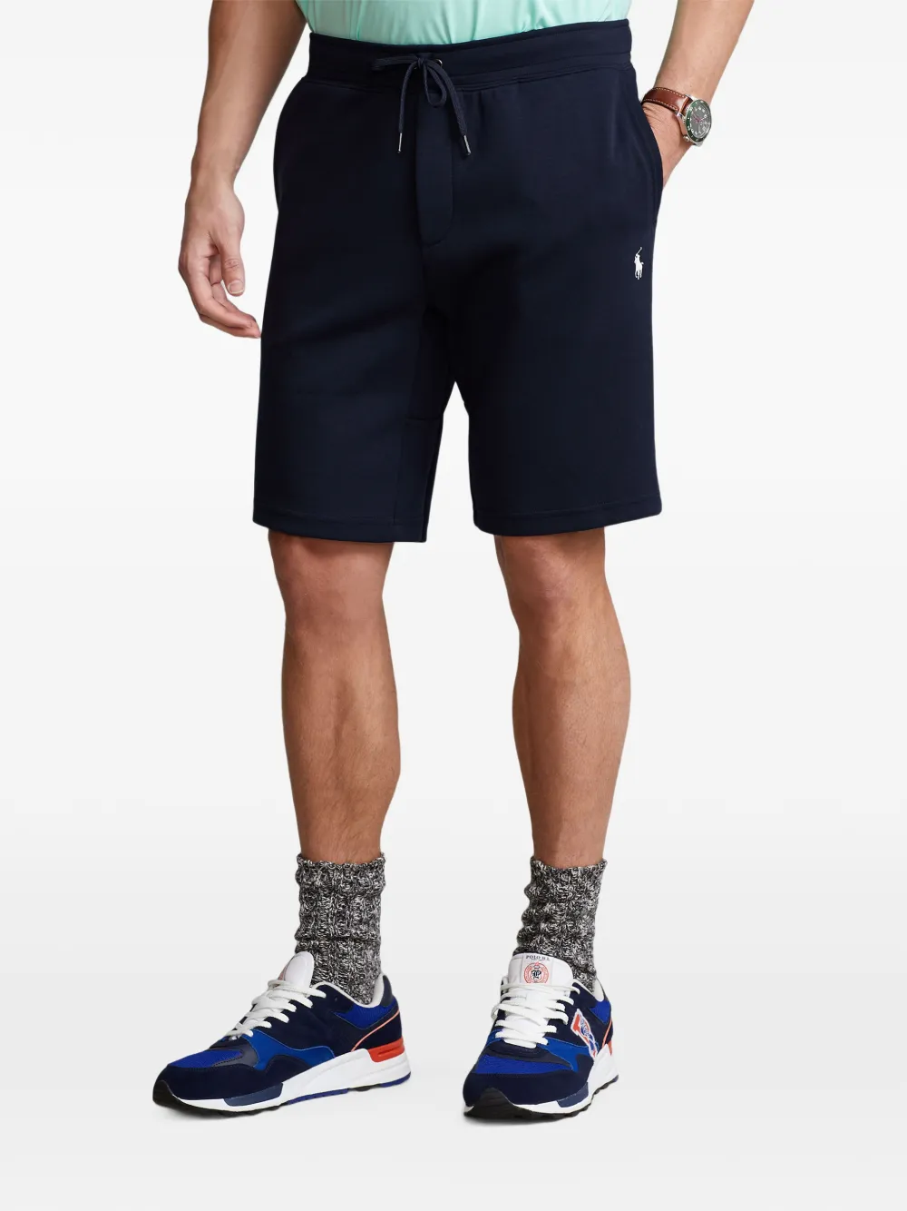 Polo Ralph Lauren logo-embroidered drawstring shorts Blauw