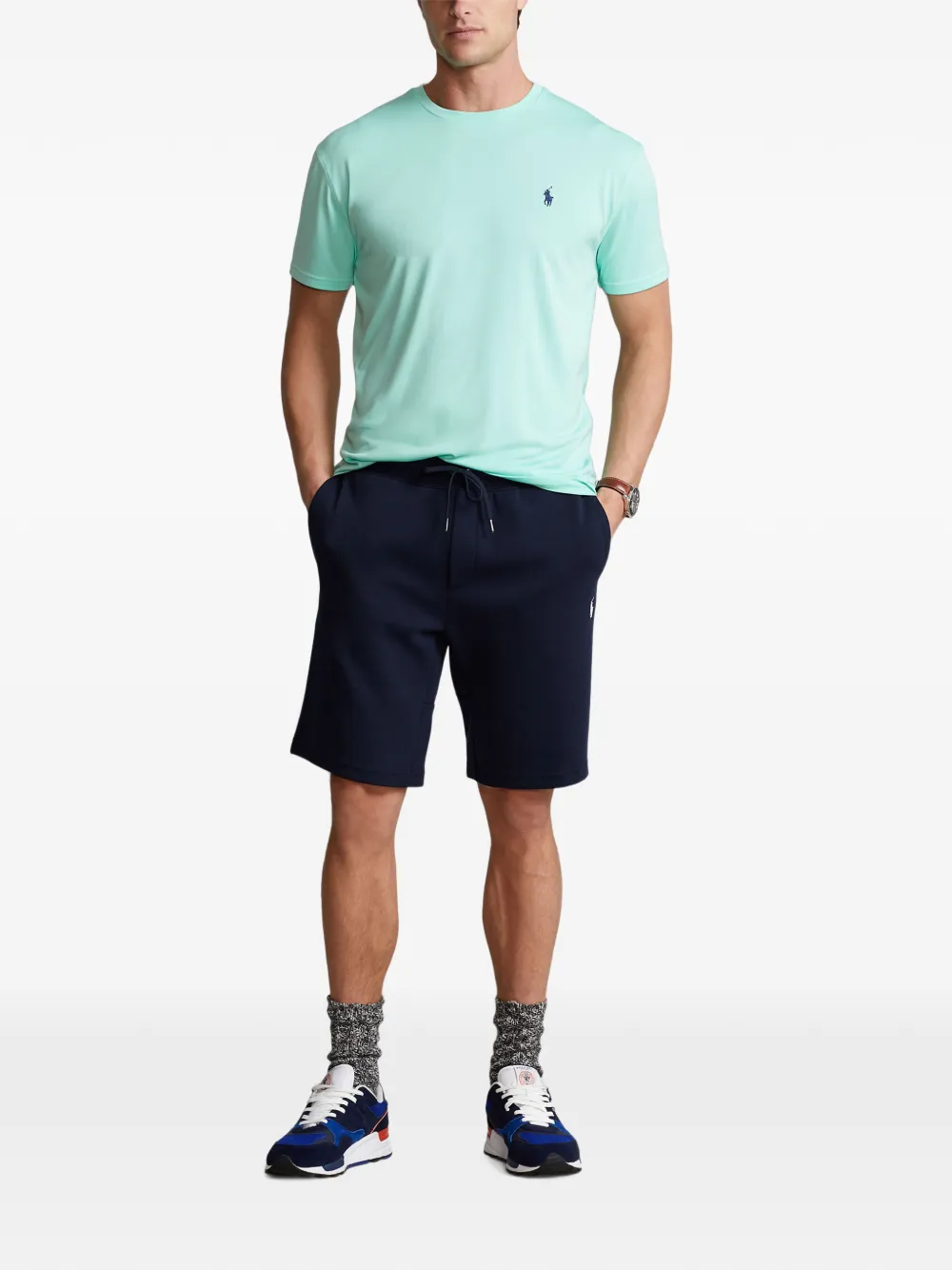 Polo Ralph Lauren logo-embroidered drawstring shorts Blauw