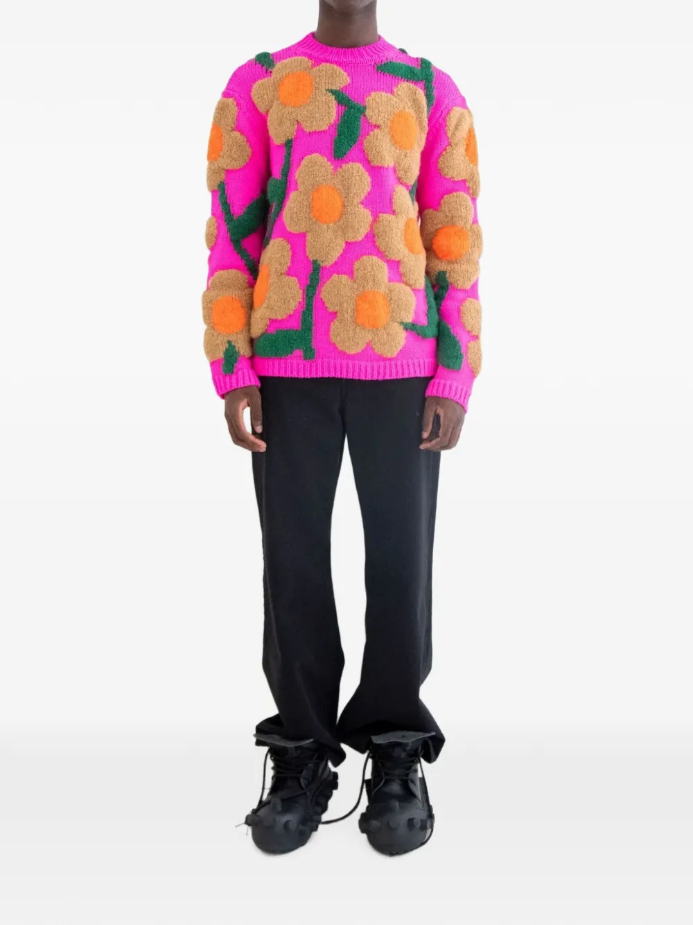 Walter Van Beirendonck Flower Power Sweater in Pink, view 2
