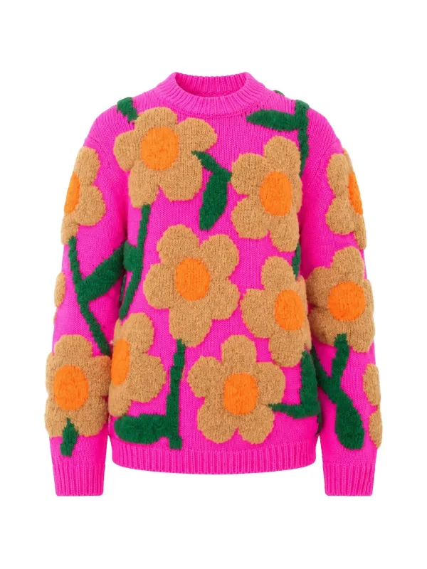 Walter Van Beirendonck Flower Power Sweater in Pink