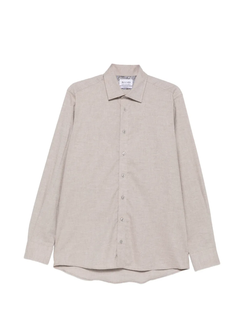 Sand Long-sleeve Button-down Shirt In Neutral