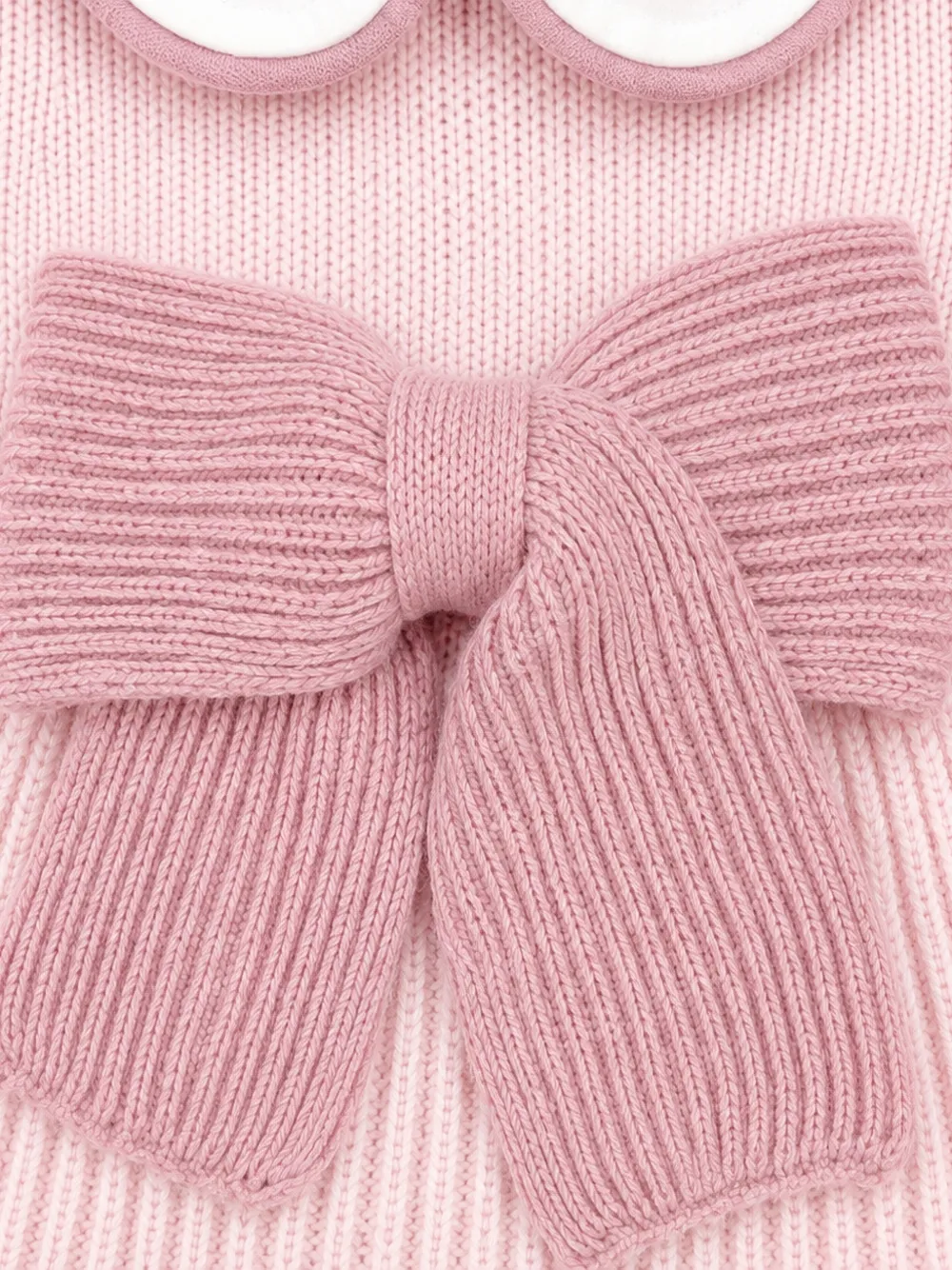 Bébé di Almy Gebreide broekset met strik-detail Roze