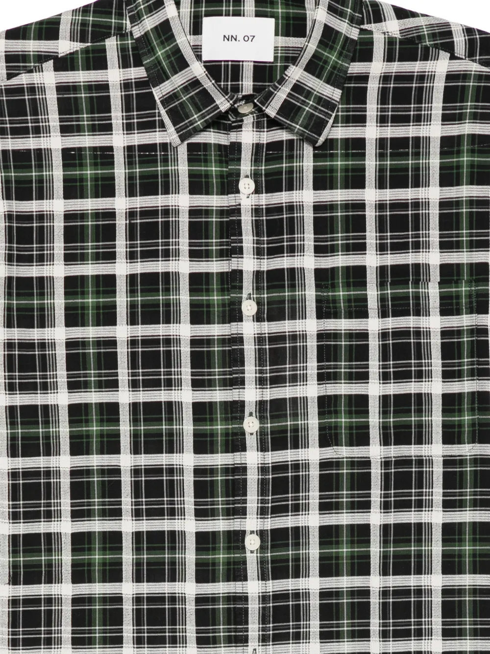 NN07 Deon overhemd met geruite print button-downkraag en lange mouwen Zwart