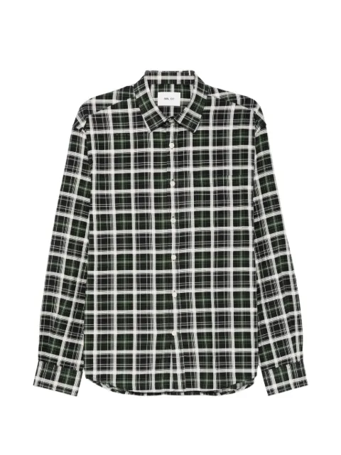 NN07 Deon check-print button-down long-sleeved shirt