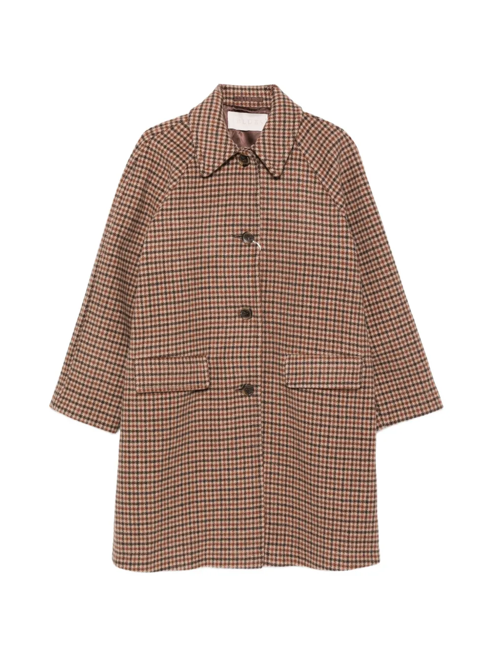 I BLUES houndstooth-pattern raglan-sleeve coat