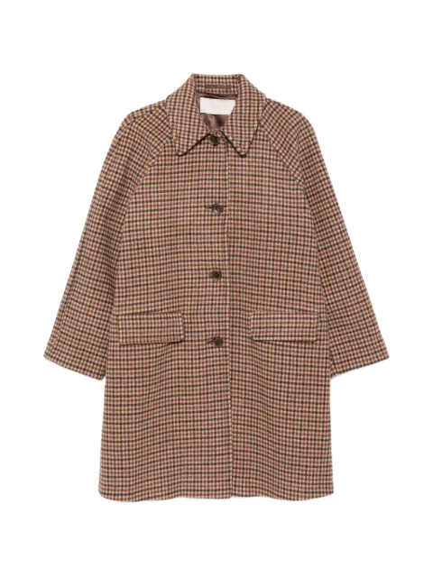 I BLUES houndstooth-pattern raglan-sleeve coat