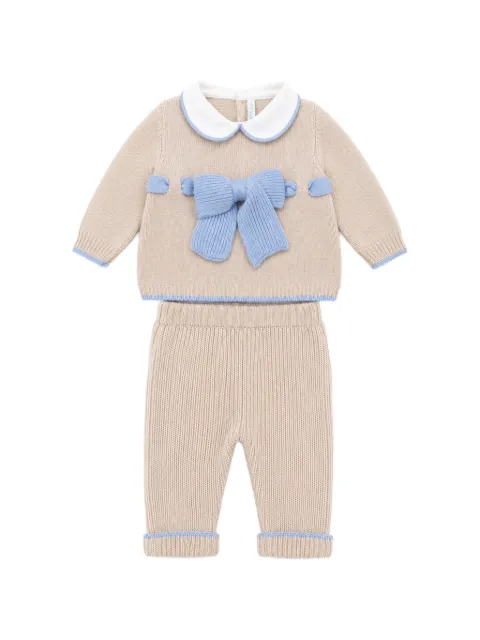 Bébé di Almy bow-detail knitted tracksuit