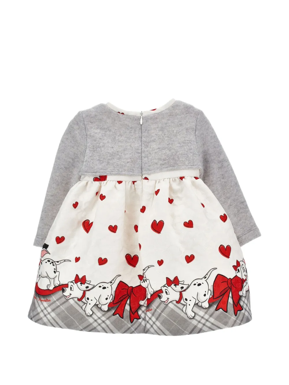 Monnalisa dalmatian-print heart-motif dress Wit