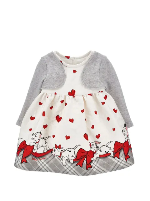 Monnalisa dalmatian-print heart-motif dress