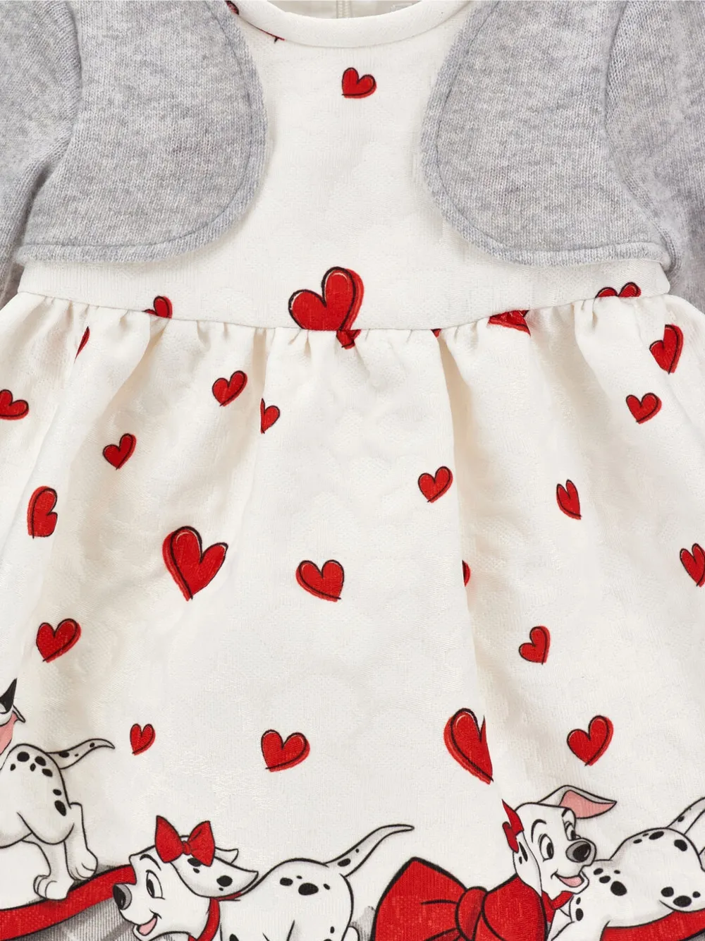 Monnalisa dalmatian-print heart-motif dress Wit