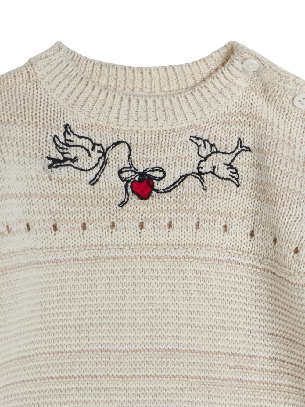 Stella McCartney Kids embroidered knit sweater Beige