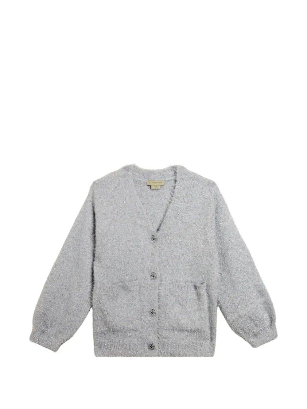 Stella McCartney Kids metallic-effect long-sleeve cardigan - Grigio