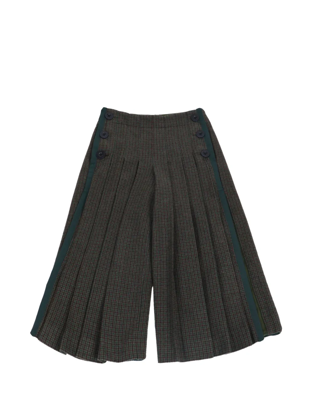 sacai pleated houndstooth trousers - Marron sacai pleated houndstooth trousers - Marron